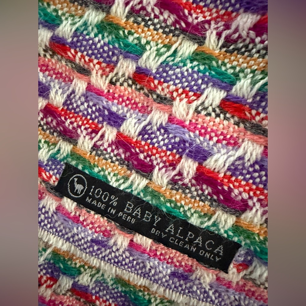 Colorful Baby Alpaca Knit Scarf made in Peru